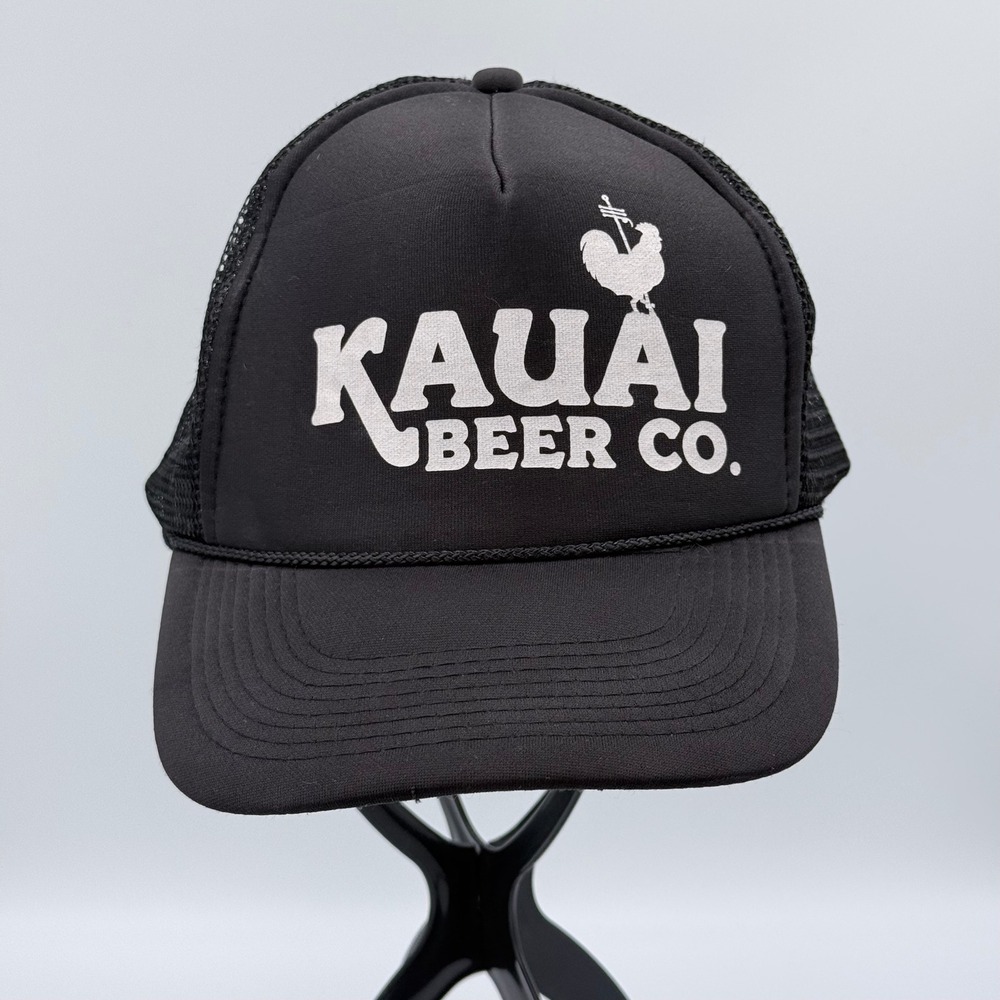 Kauai Beer Co Trucker Hat Otto Collection Black Mesh Snapback Cap Hawaii